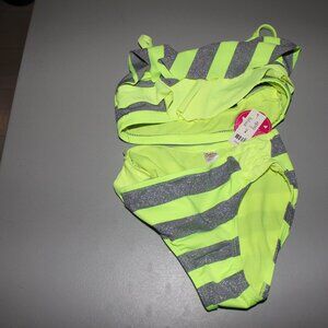 Yellow & Silver 2 Pcs Justice Bikini Swimsuit,Size 8